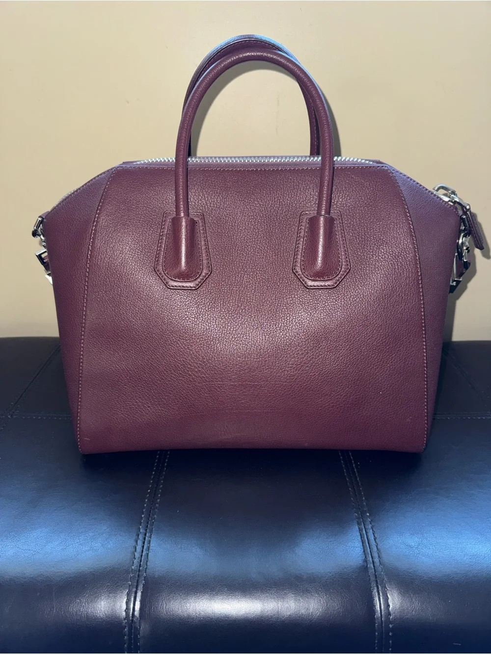 Givenchy Medium Antigona Bag in Oxblood Grained Leather